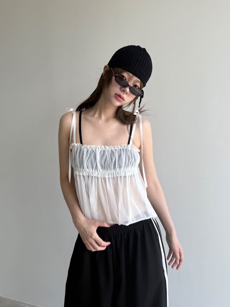ribbon short beanie