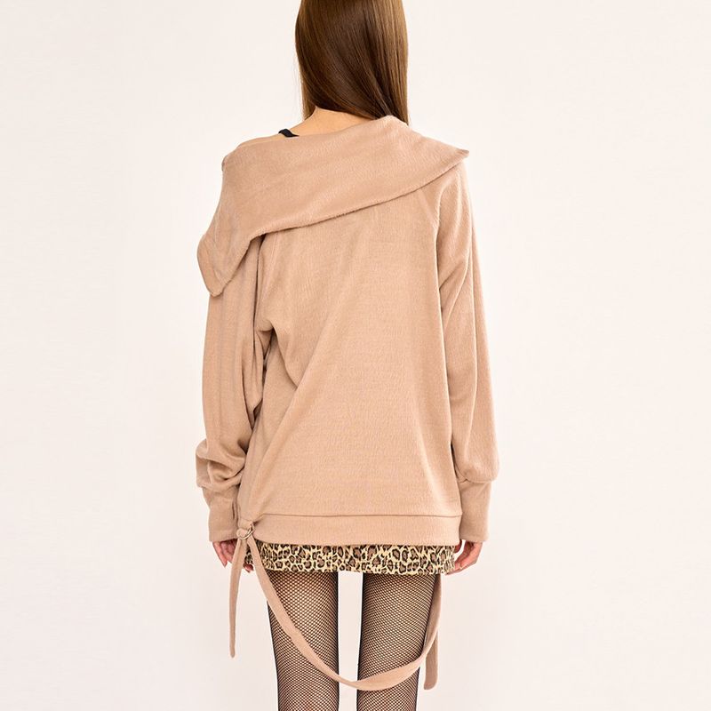 Hairy Zipslit Pullover - Camel