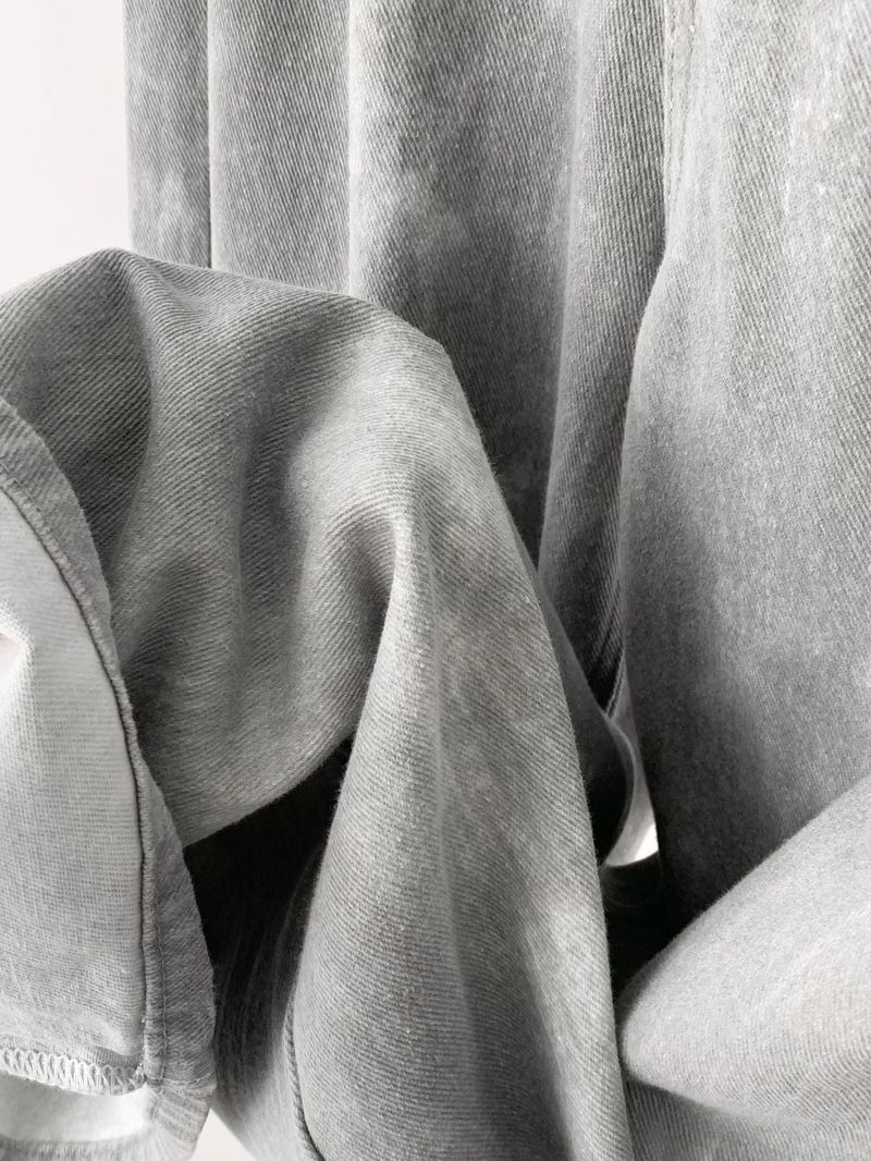 Gray washed wide cotton pants