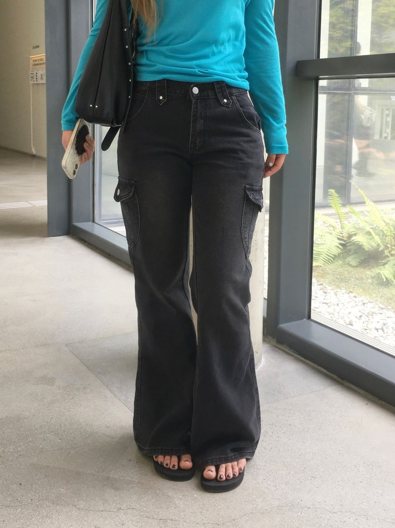 RITCORE（リットコア）の「Nomad Washing Multi-Cargo Bootcut Denim Pants (3c)（Pants）」