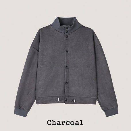 Kanji High-Neck Crop Cardigan