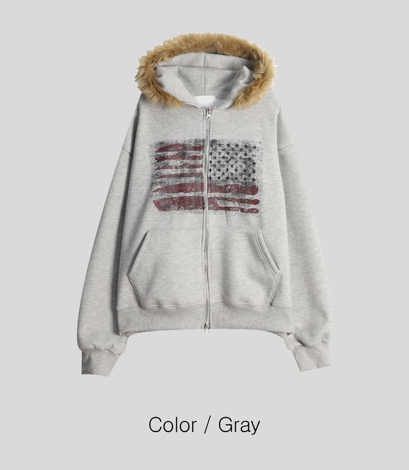No.1533 AF fur hood ZIP-UP