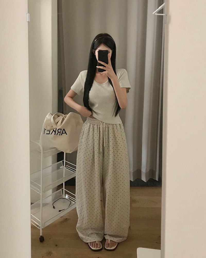 [MADE] Dot, Pintack Wide Pants