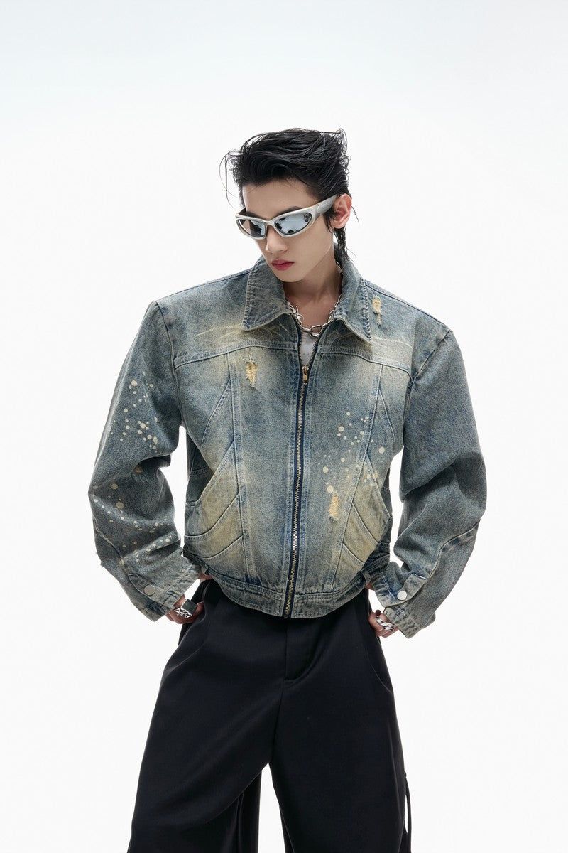 Argue Cultureの「Distressed Burnout Cropped Denim Jacket（Jackets/Outerwear）」