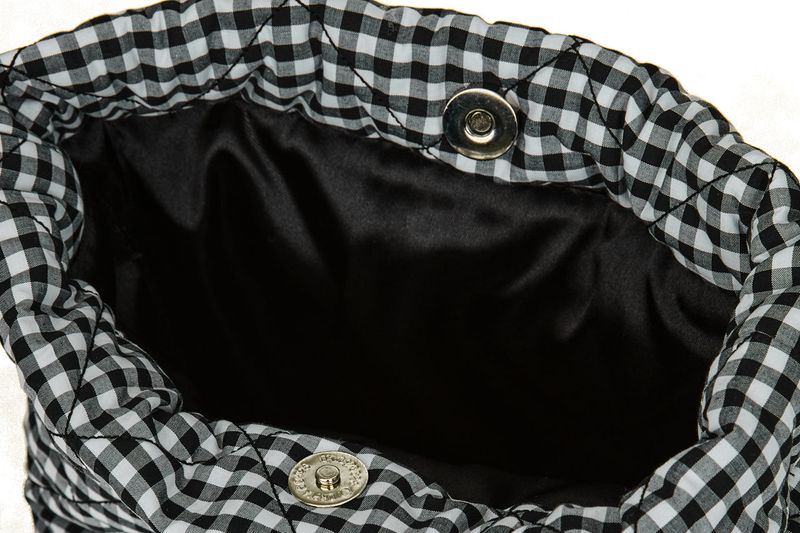Gingham check string mini backpack (BLACK)