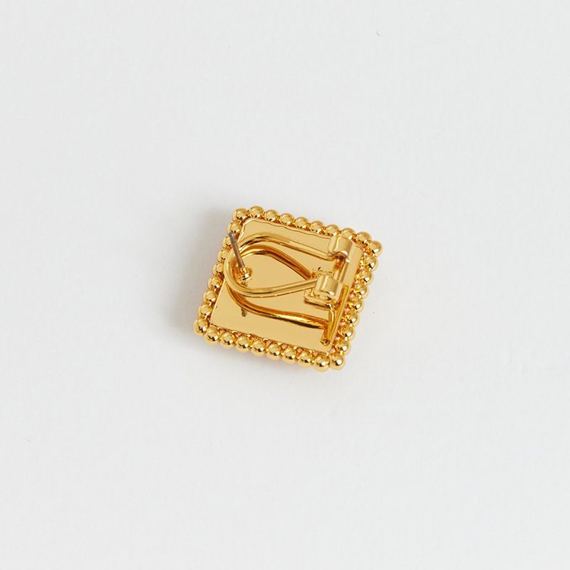 Square Heart Earrings_Gold