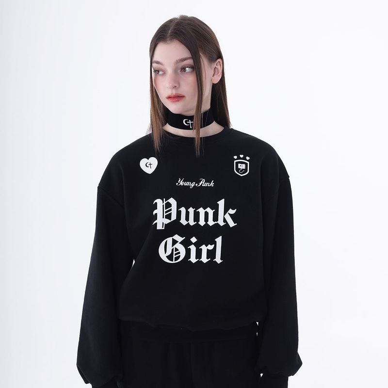 CLUT STUDIO（クラットスタジオ）の「0 8 punk girl sweatshirt - BLACK（Tops）」