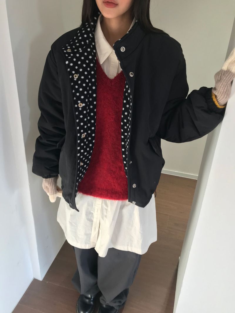Coco Dot Padded Field Jacket (2color)