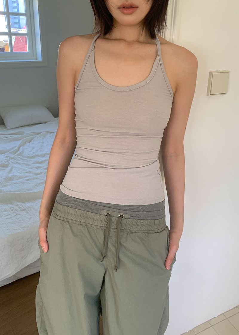 SLIM HALTER SLEEVELESS (6color)
