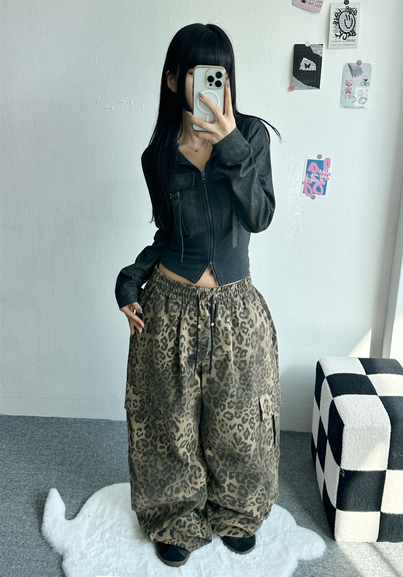 レオパードスポットカーゴパンツ🖤🤎 - 2カラーズ