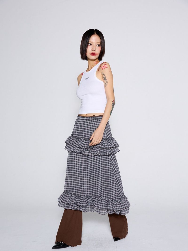 calloutnewyear(cony)(コールアウトニューイヤー(コニー))の「SHIRRING SLIM BOOTCUT PANTS / BROWN(Pants)」