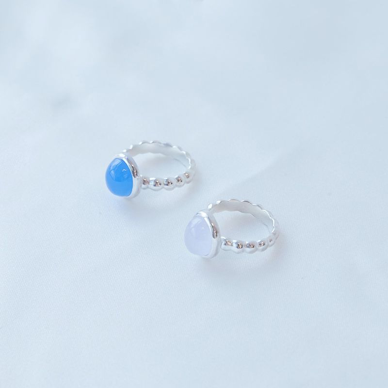 bubble blue quartz ring