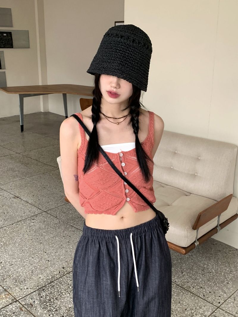 Wako summer straw bungee bucket hat
