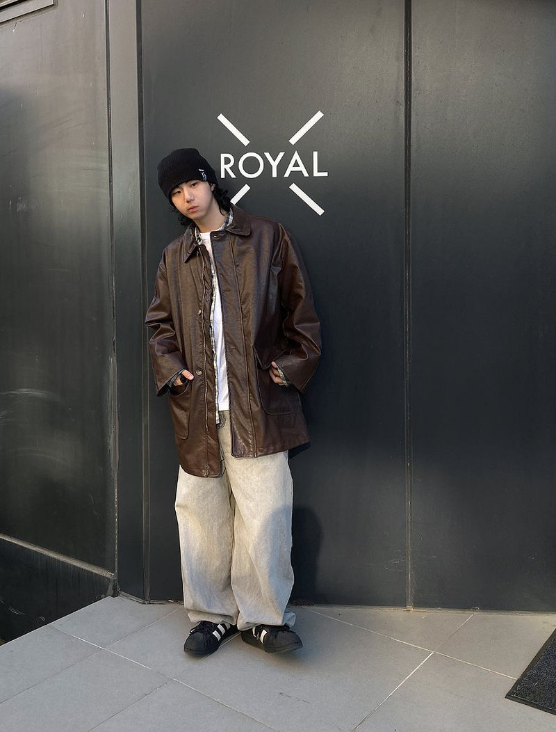 No.0946 DT leather half COAT
