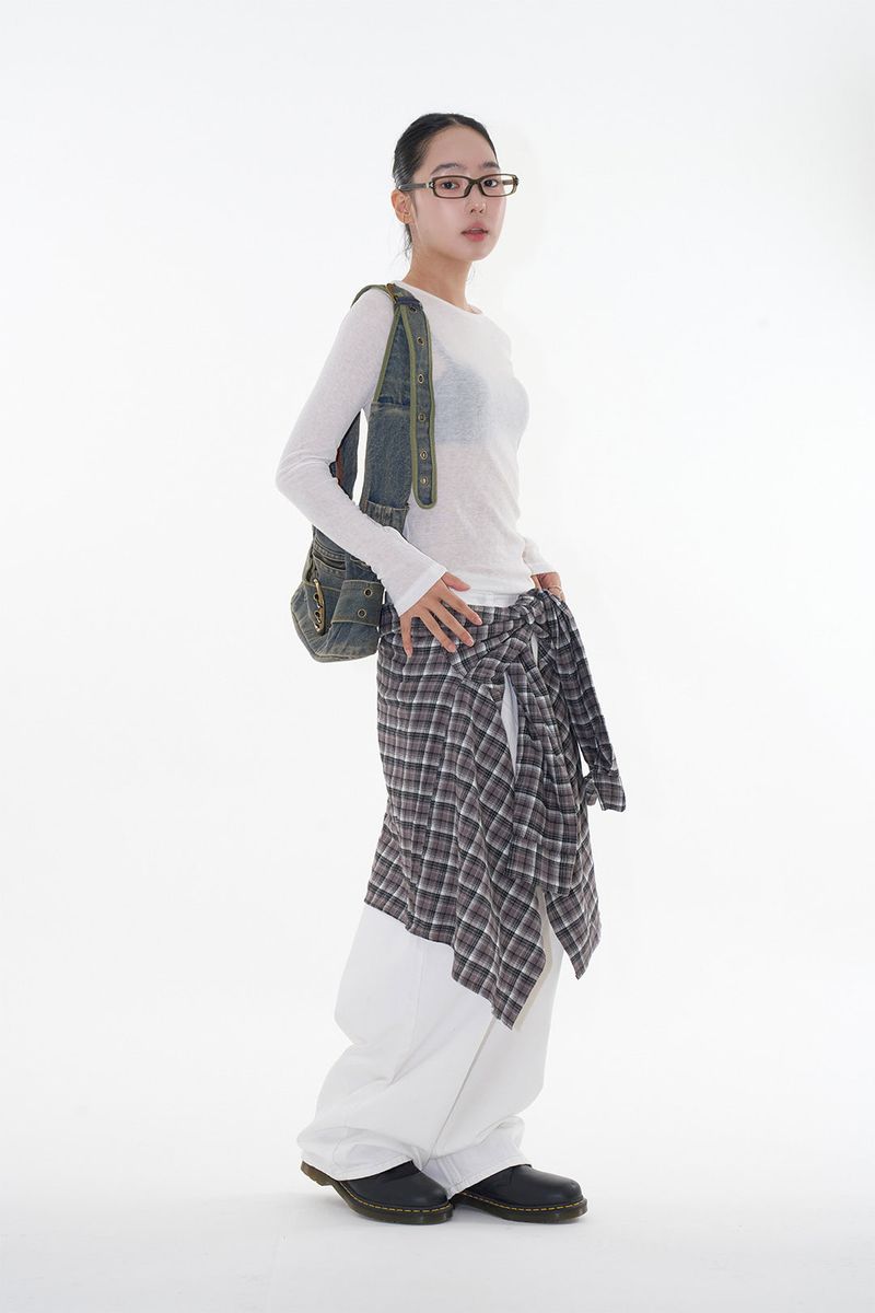 Moss denim belt bag