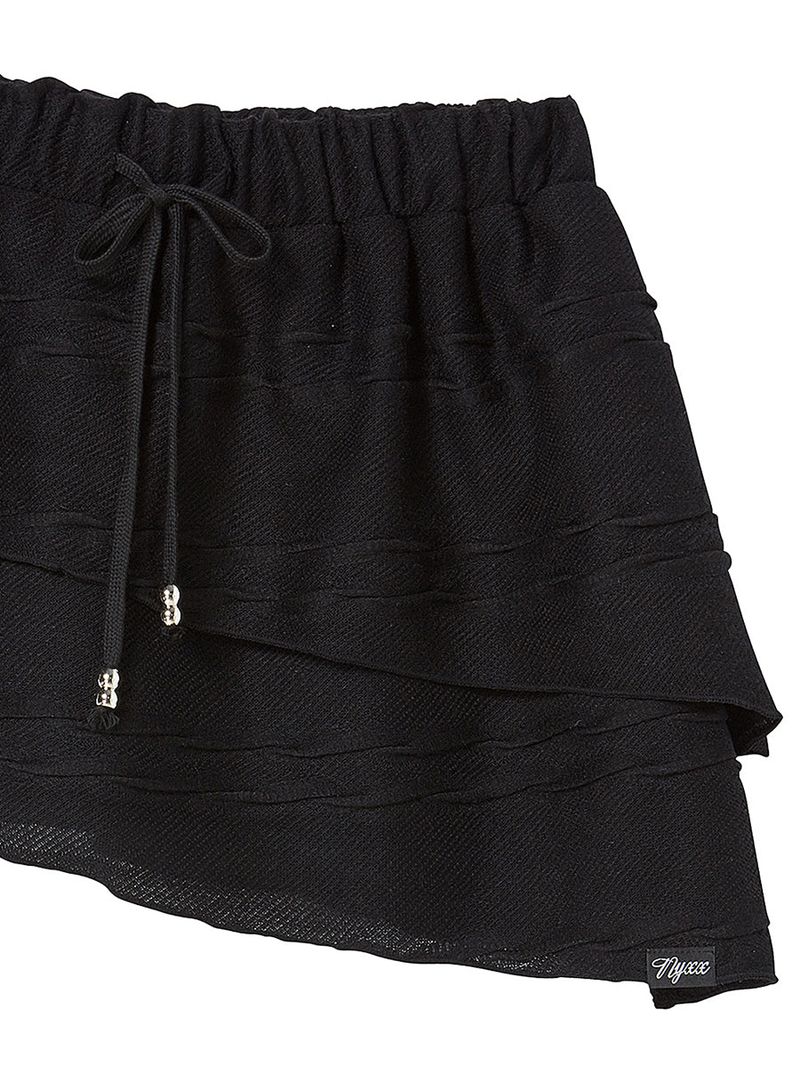 TWIST FRILL SKIRT BLACK