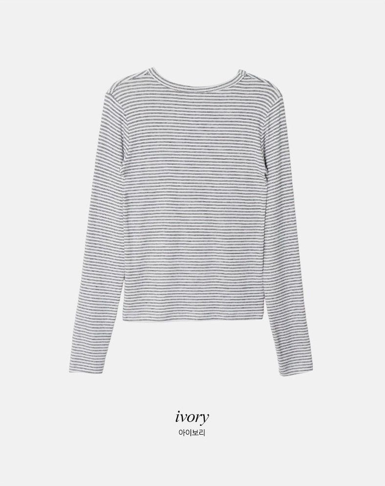 DN Border Round Slim Warm T-shirt (5color)