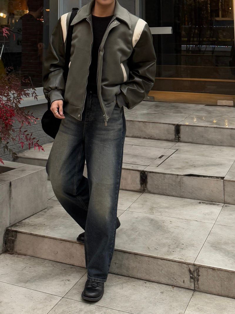 Stadium varsity collar jacket