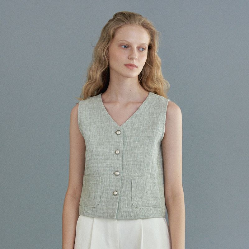 URAGO（ユラゴ）の「Tweed mini vest（Tops）」
