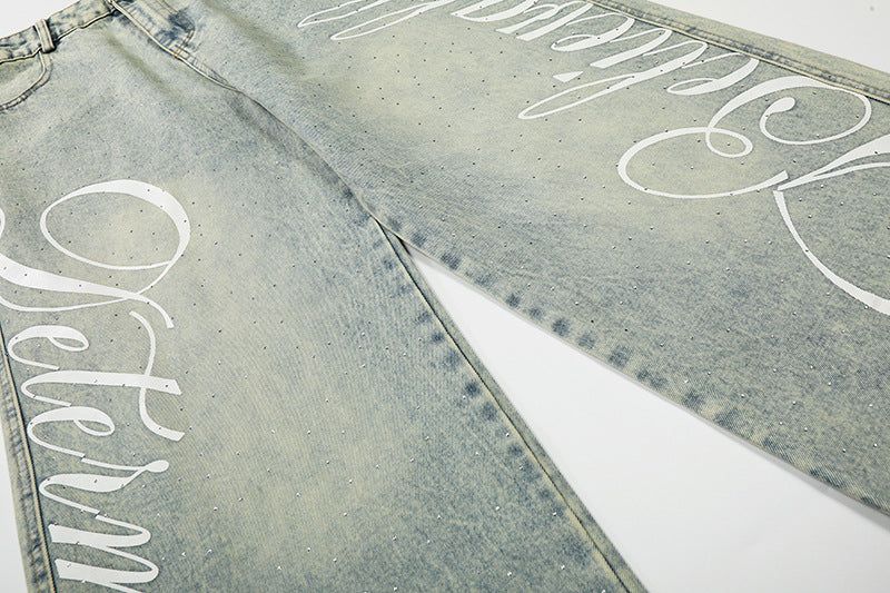 Aven Script Wide Denim