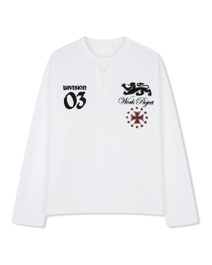(UNISEX) Project Waffle Henley Long Sleeve