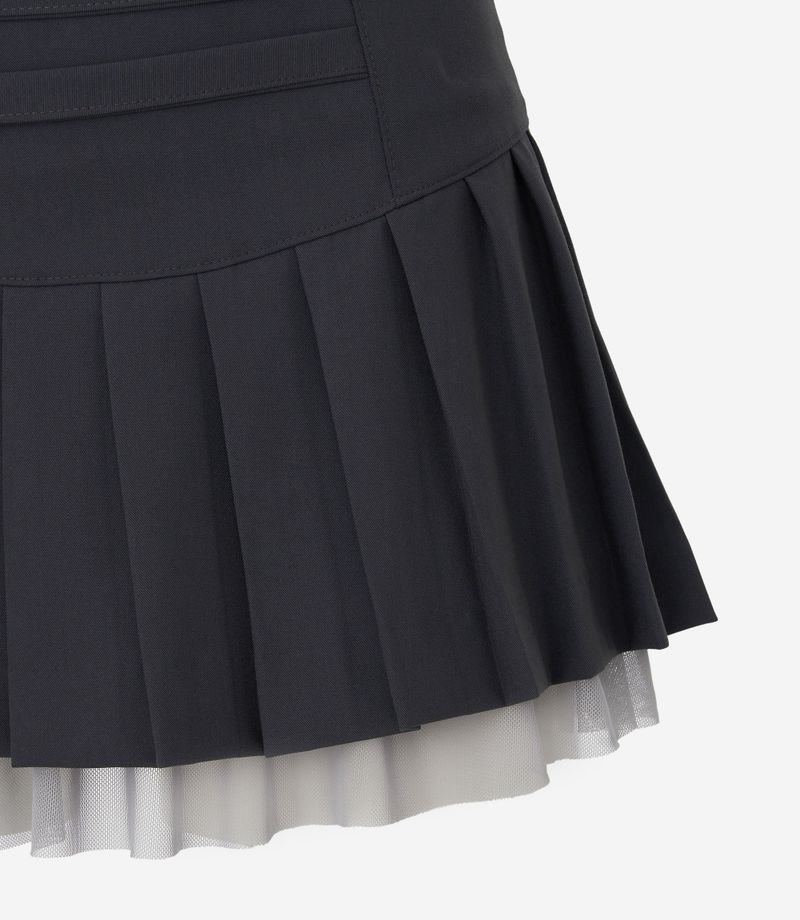 Highteen hook Pleats mini Skirt