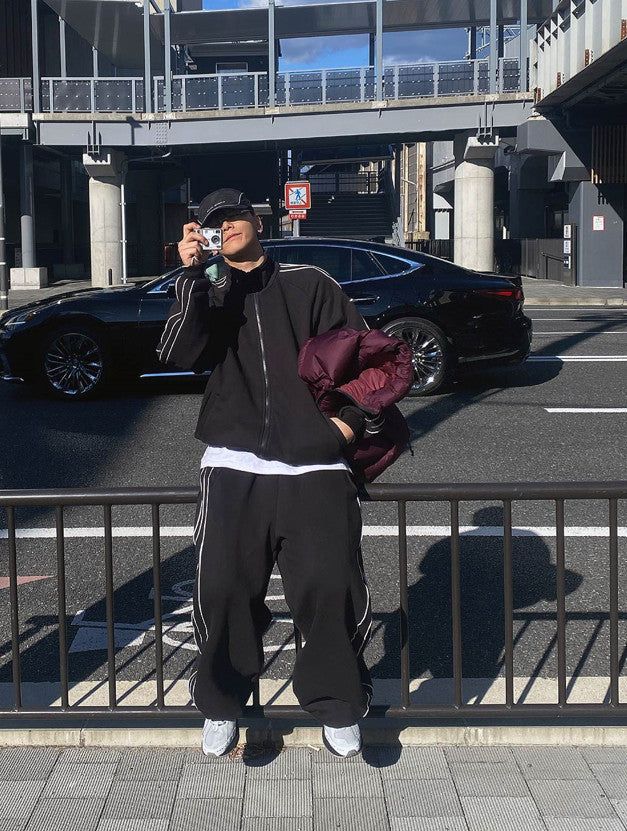 No.0547 3line sweat set ZIP-UP