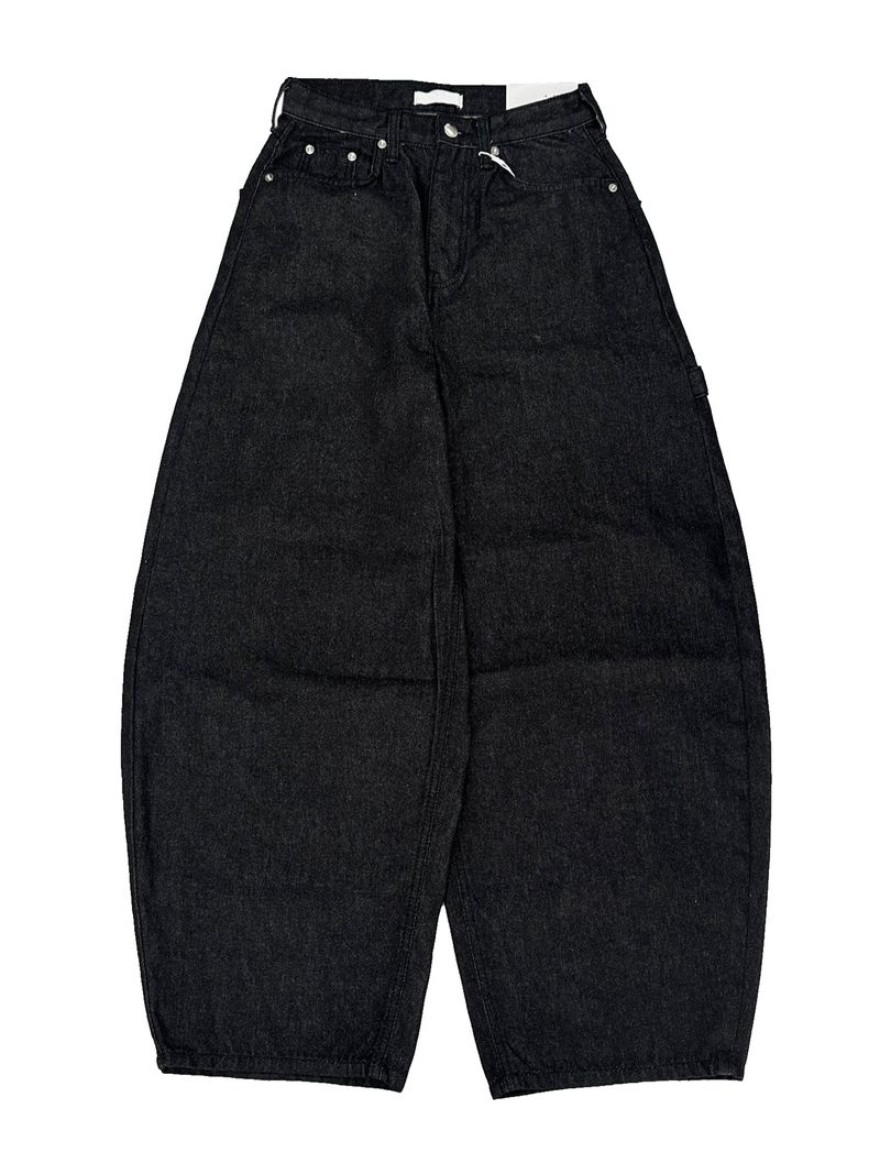 leopard cross stud balloon denim