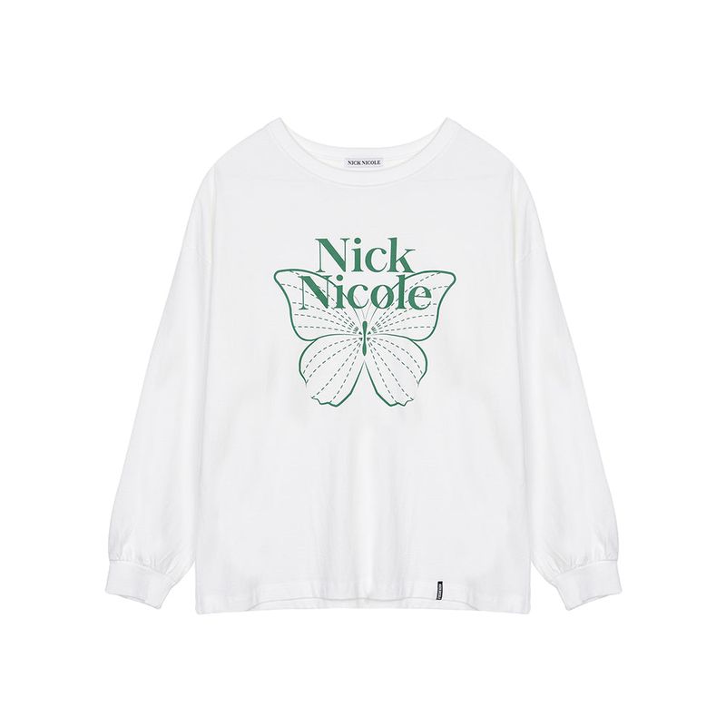 NICK&NICOLE(ニック&ニコール)の「BUTTERFLY SIGNATURE LS TOP_WHITE GREEN(Tops)」
