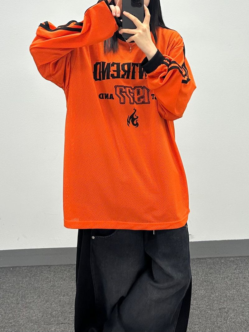 mesh track long sleeve