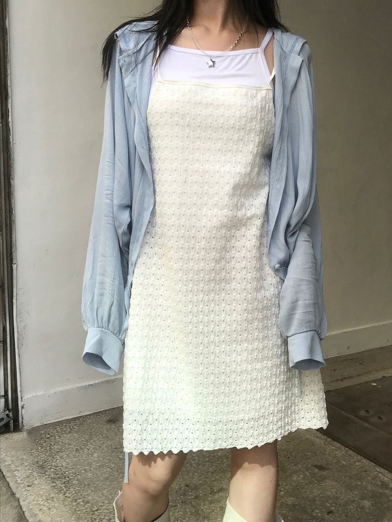 Layered Punching Mini Dress
