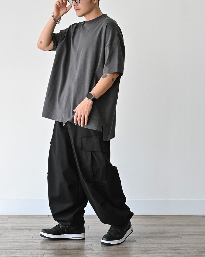 SIO WIDE CARGO PANTS BK