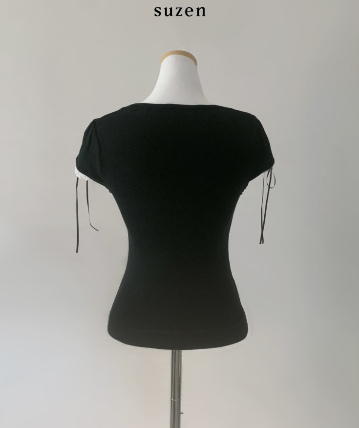 Dotoni Lace Ribbon Top