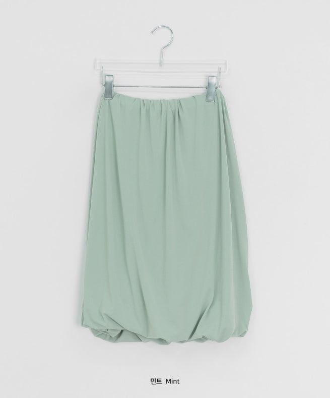 Mafu Balloon Shirring Midi Skirt