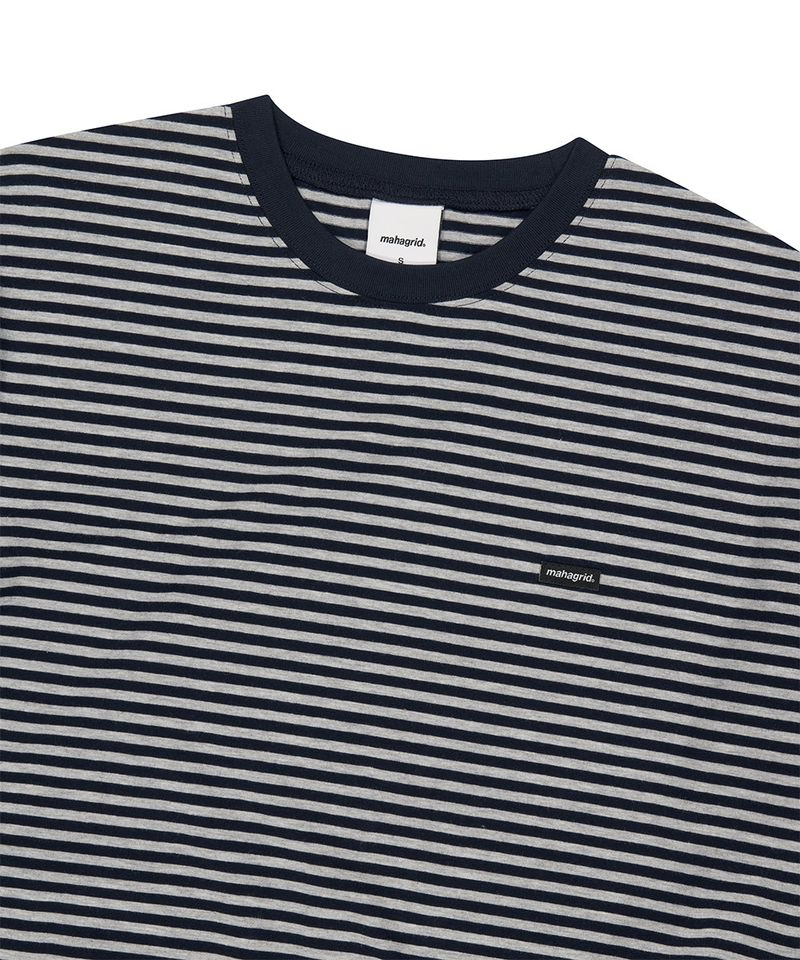 STRIPE BASIC LOGO LONG SLEEVE_NAVY