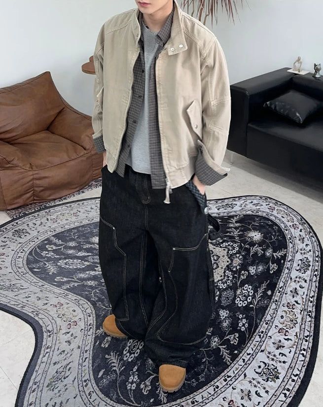 Deon Dyeing High Neck Crop Jacket
