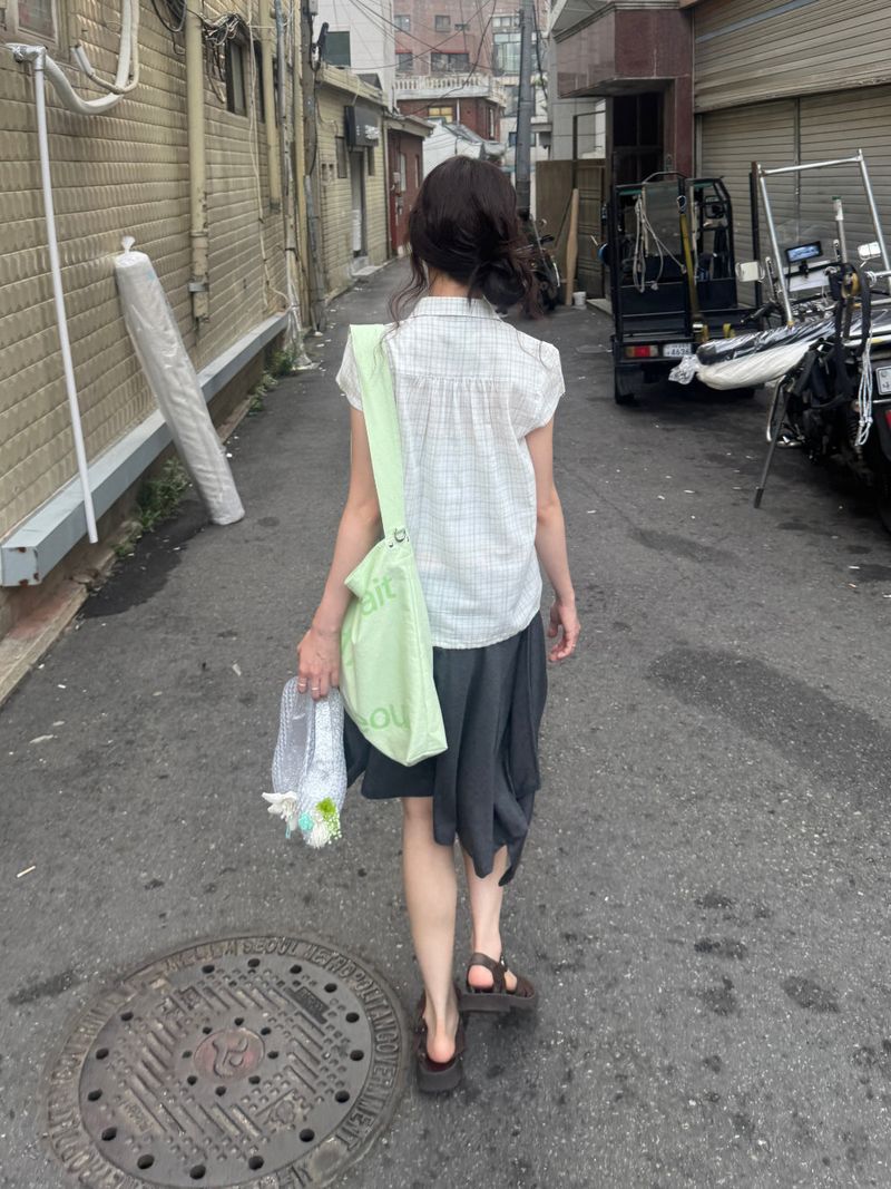 Portrait Wide Strap Shoulder Bag - Apple Mint