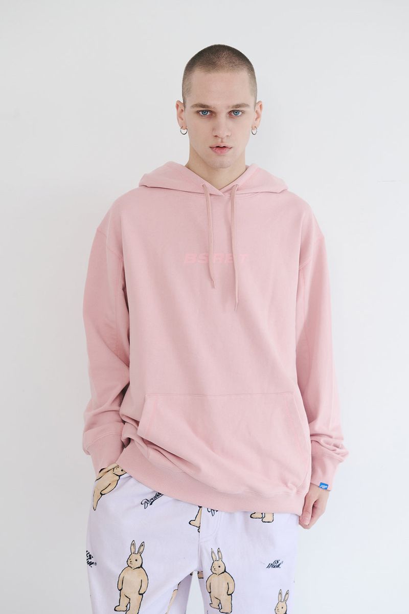 BSRABBIT(ビエスラビット)の「BSR2223FWPO065 BSRBT STITCH HOODIE LIGHT PINK(Tops)」