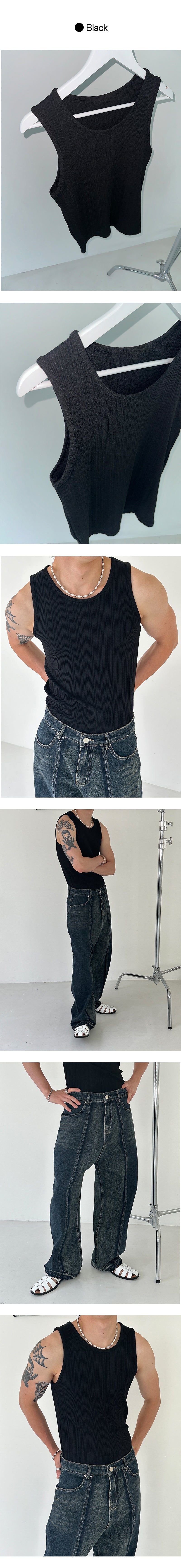 [MUSCLE FIT] Thin golgi sleeveless (4color)  