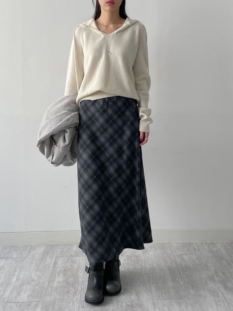 [wool 55%] Mini Hole Raglan Hooded Knit