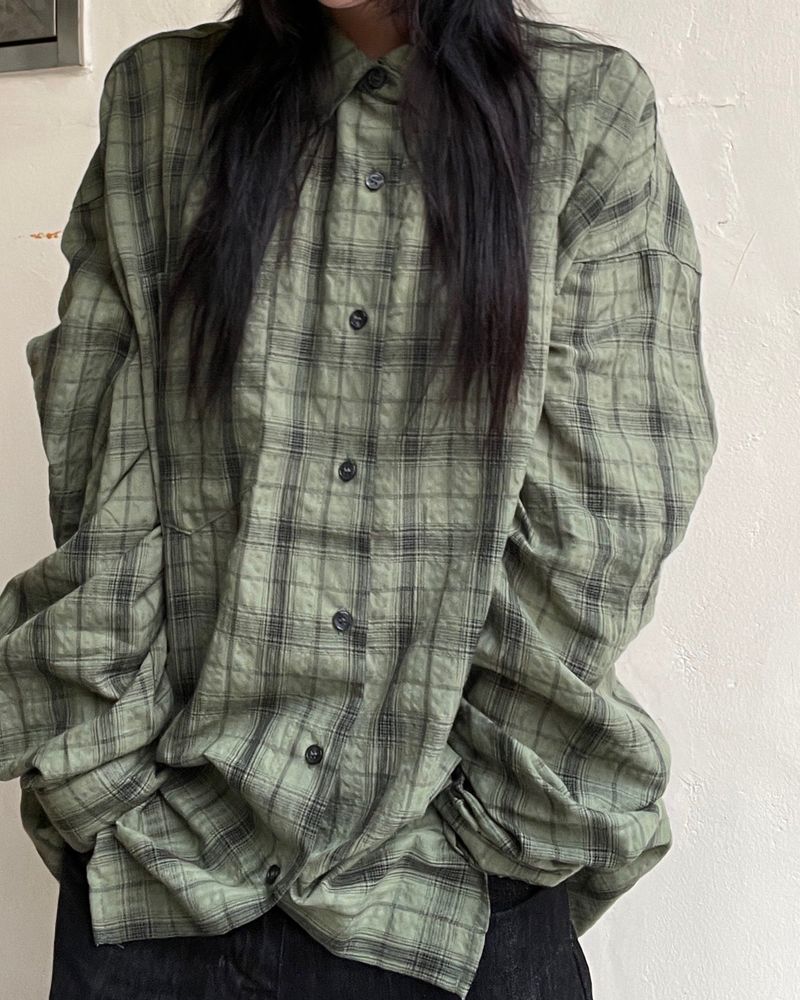 Oa Rinkle Checkered Long Sleeve Shirt