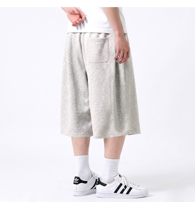 Balloon Curved Side Tuck Bermuda Pants Melange