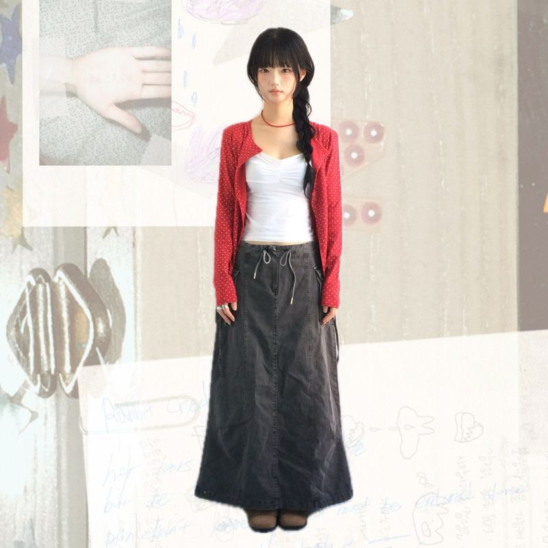 ner.ui.bin(ノエビン)の「Vintage pocket washed long skirt(Skirts)」