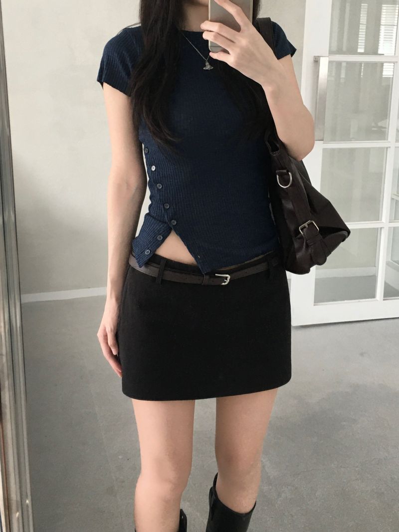 Vine Low-rise Mini Skirt (4 colors)