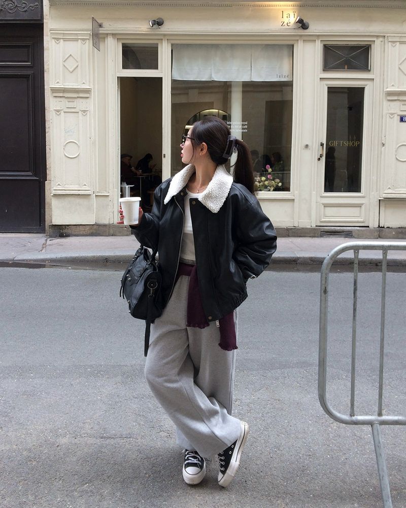 [ORIGINAL] Penta Leather Wool Shearling Jumper