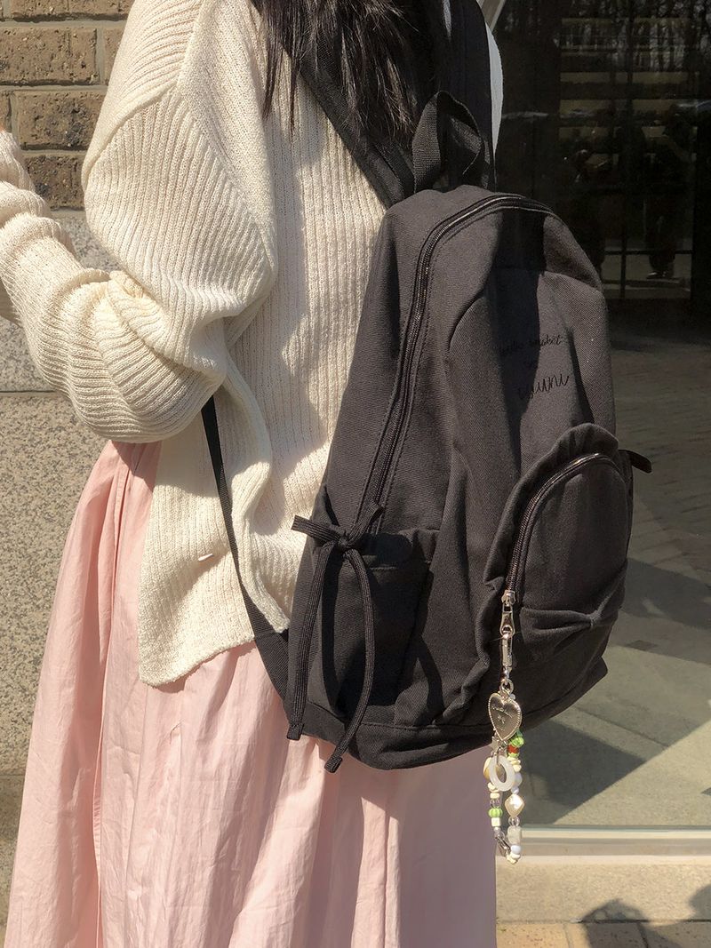 Ruffle ribbon backpack_vintage black