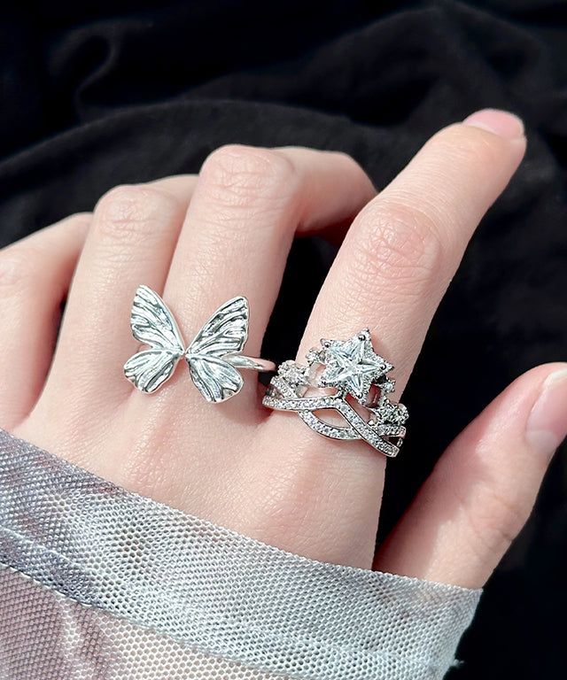 silver butterfly ring
