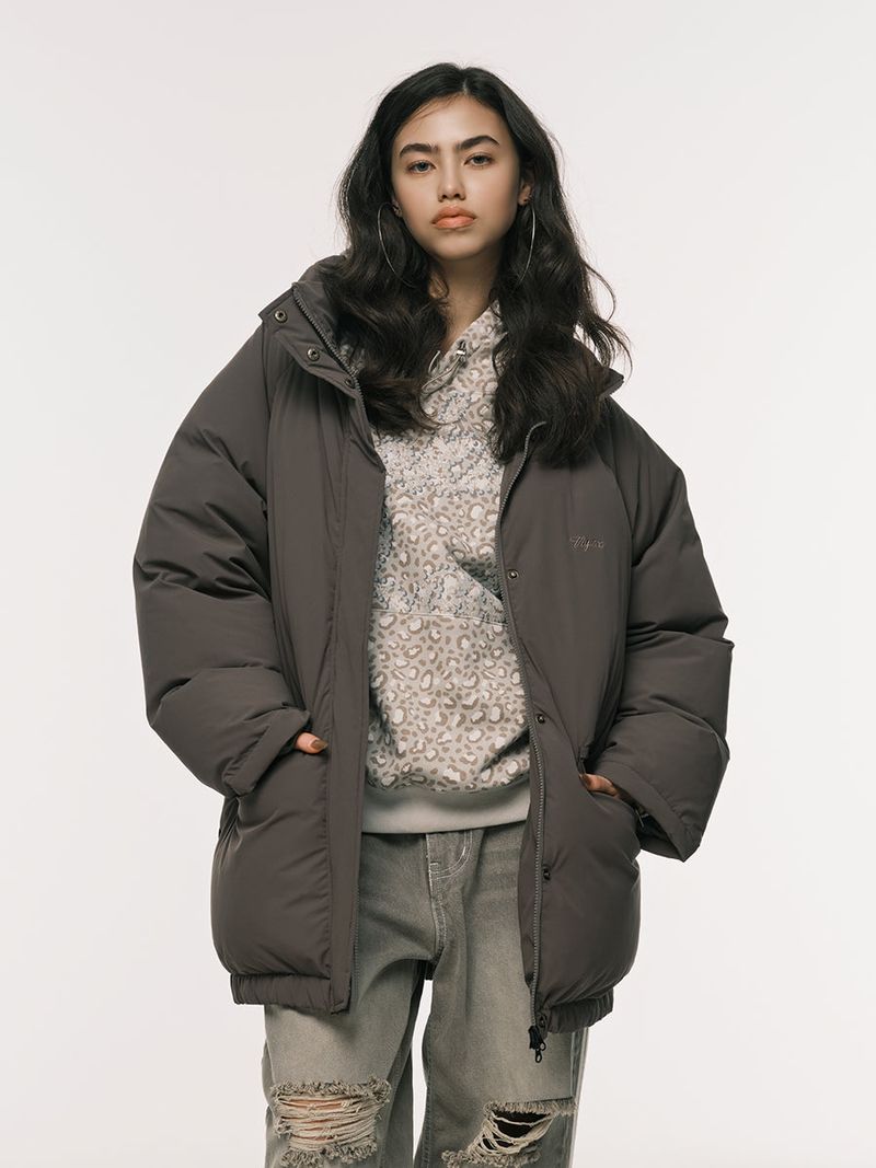 LONG DOWN PUFFER KHAKI BROWN