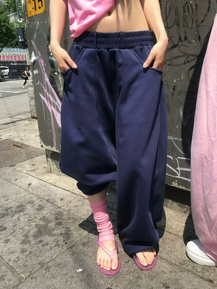 Puff Navy Pants