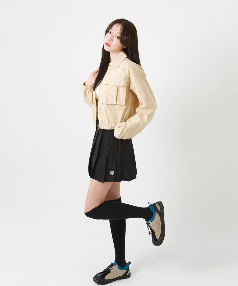 LOGO TWO POCKET BANDING CROP JACKET [2color]